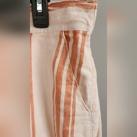 Christian Siriano New York Medium Linen Blend Striped Palazzo Wide Leg pant - Picture 5 of 6